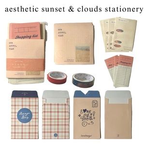 🍭3/$18 aesthetic pastel sunset envelopes letters junk journal supplies